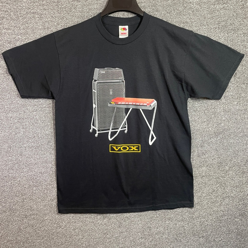 VOX Amplification Graphic T-Shirt Mens Large Black Vintage Amp Organ Music Tee